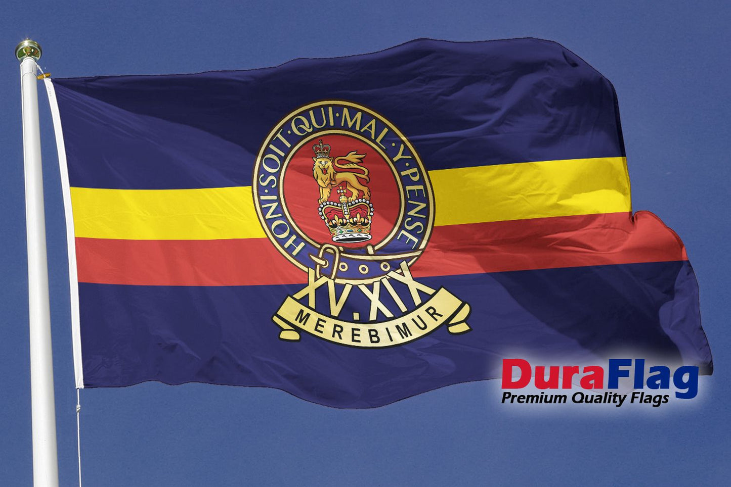 15th/19th KINGS ROYAL HUSSARS DuraFlag Rope and Toggled (5ft x 3ft)