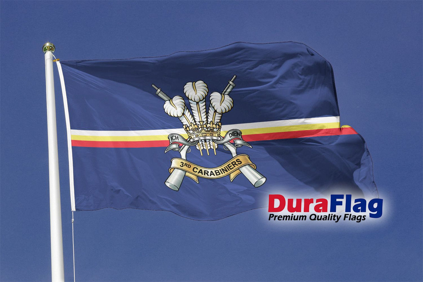 3rd CARABINIERS DURAFLAG 150cm x 90cm FLAG ROPE & TOGGLE BRITISH MILITARY