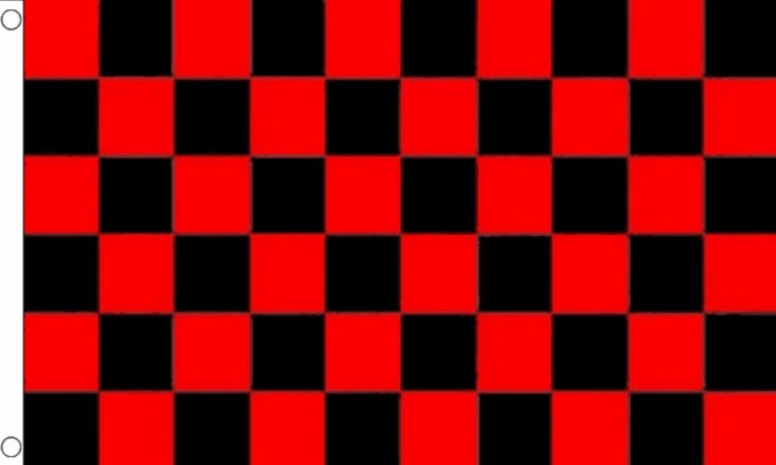 BLACK AND RED CHECKERED 5x3 feet FLAG 150cm x 90cm