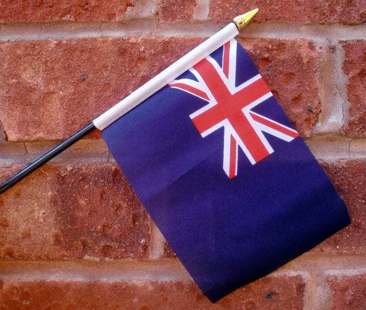 BRITISH BLUE ENSIGN SMALL HAND WAVING FLAG 6"X4" flags