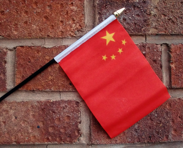 CHINA SMALL HAND WAVING FLAG 6"X4" flags CHINESE