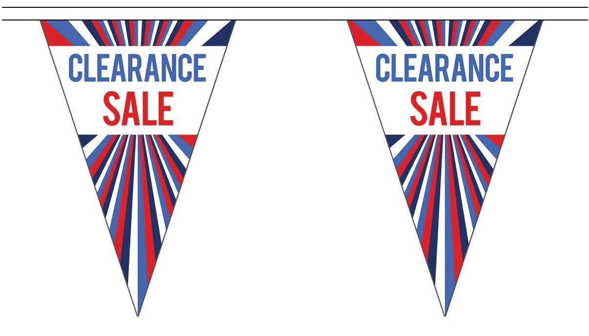 CLEARANCE SALE FLAG BUNTING TRIANGULAR 5 metres SHOPS STORES