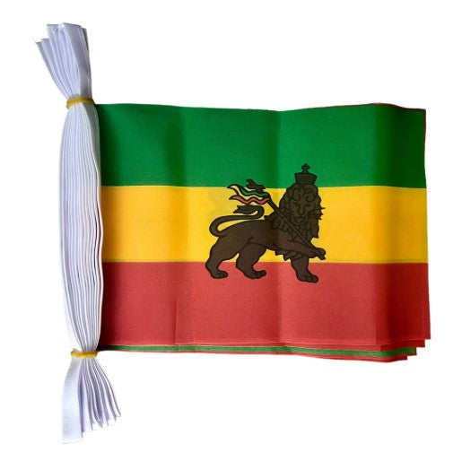ETHIOPIA WITH LION 9 METRE BUNTING 30 FLAGS flag RASTA ETHIOPIAN RASTAFARIAN