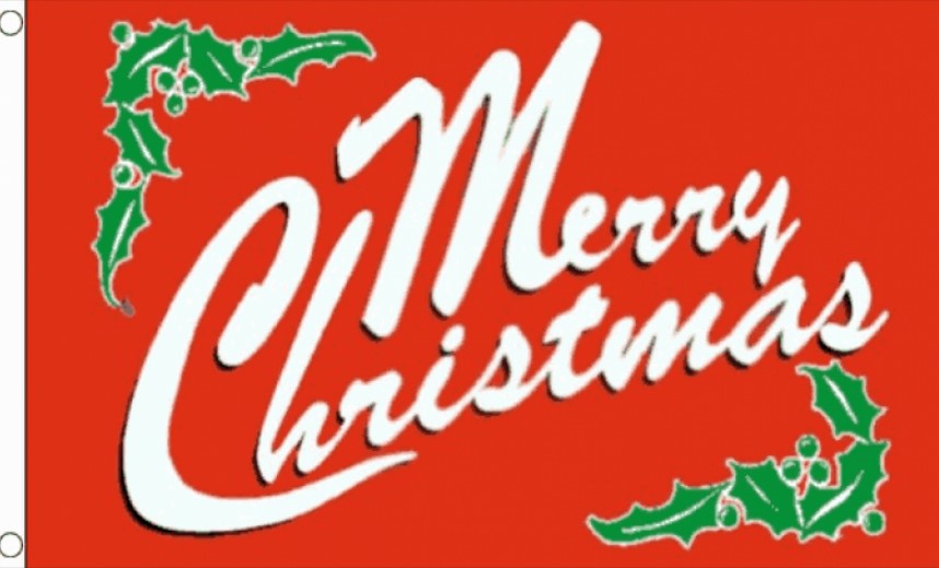 MERRY CHRISTMAS RED 5x3 feet FLAG 150cm x 90cm