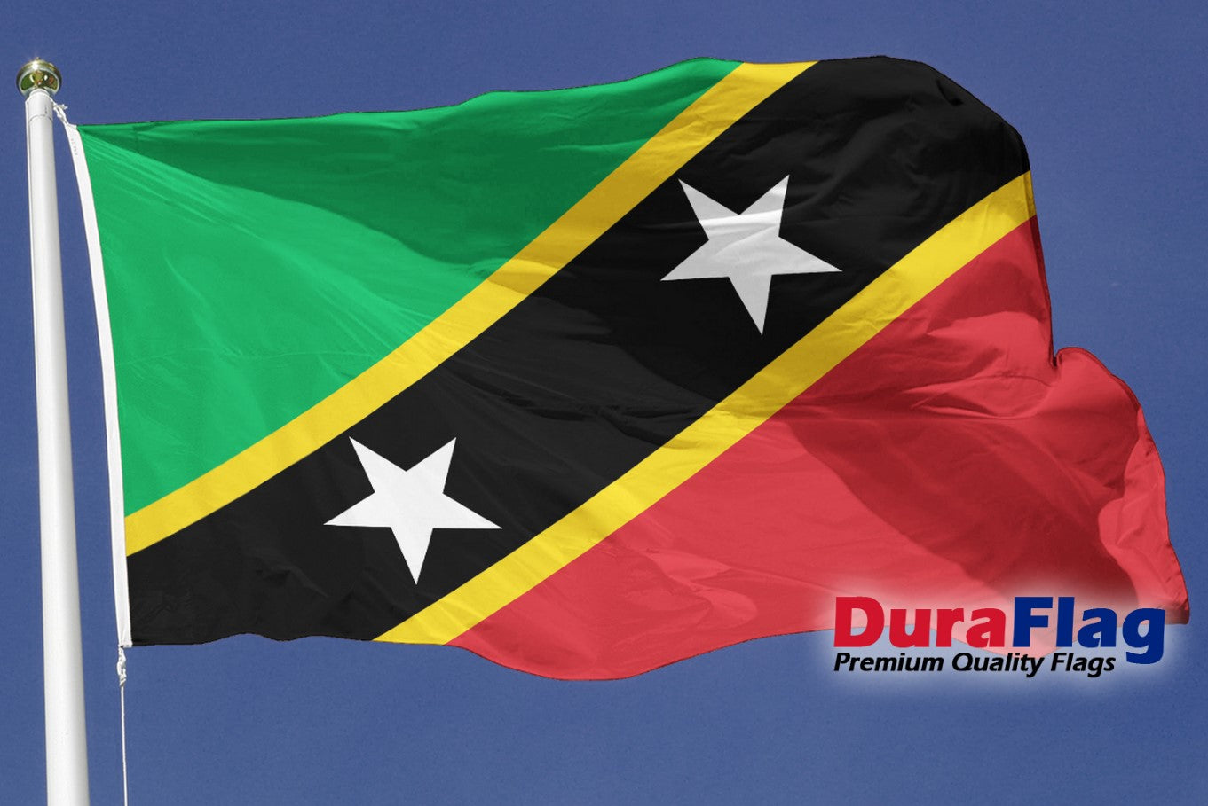 ST KITTS AND NEVIS 5x3 FEET DuraFlag with Clips (5ft x 3ft)