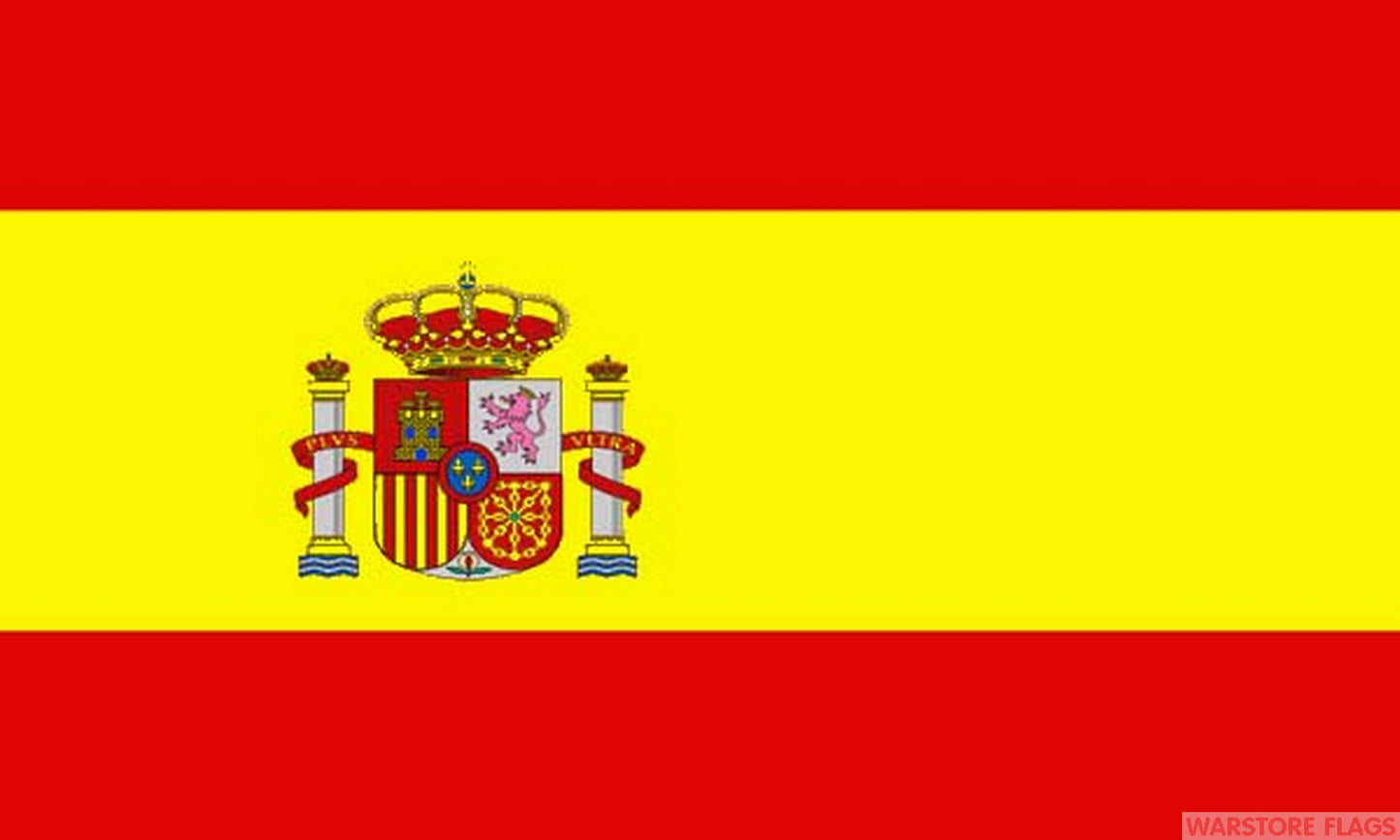 PACK OF 4 SPAIN WITH CREST MINI FLAG small 9"x6" GREAT FOR CRAFTS Spanish Espana