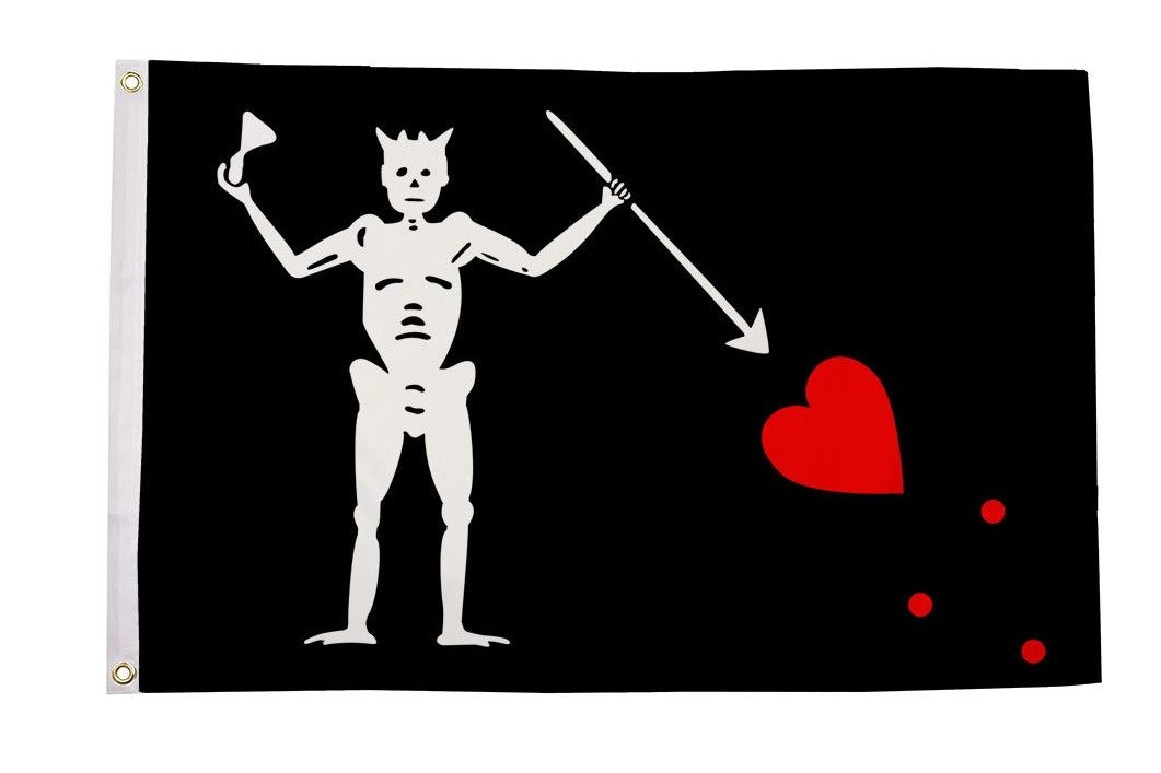 BLACKBEARD PIRATE (Edward Teach) Flag 150cm x 90cm (5ft x 3ft)