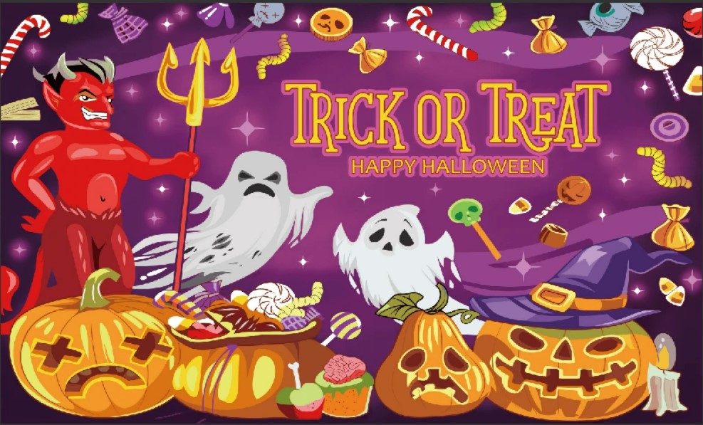 TRICK OR TREAT HAPPY HALLOWEEN 5x3 feet FLAG 150cm x 90cm
