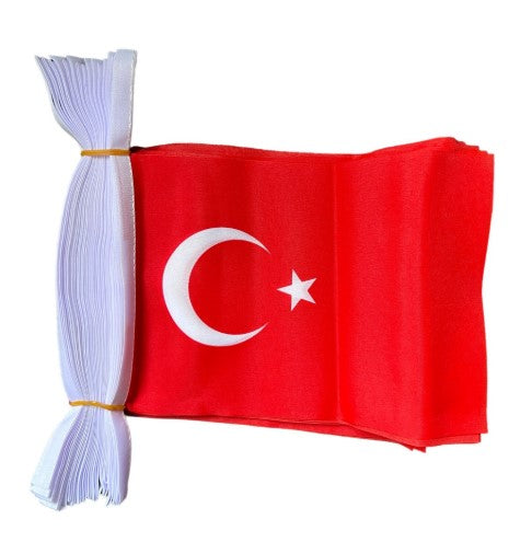 TURKEY 9 metre FLAG BUNTING 30 flags Polyester cloth TURKISH Ankara Istanbul