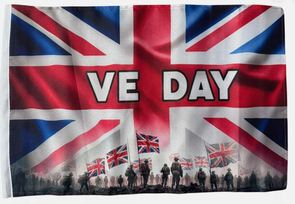 V.E. DAY Victory in Europe 18" x 12" 45cm x 30cm Courtesy flag British military