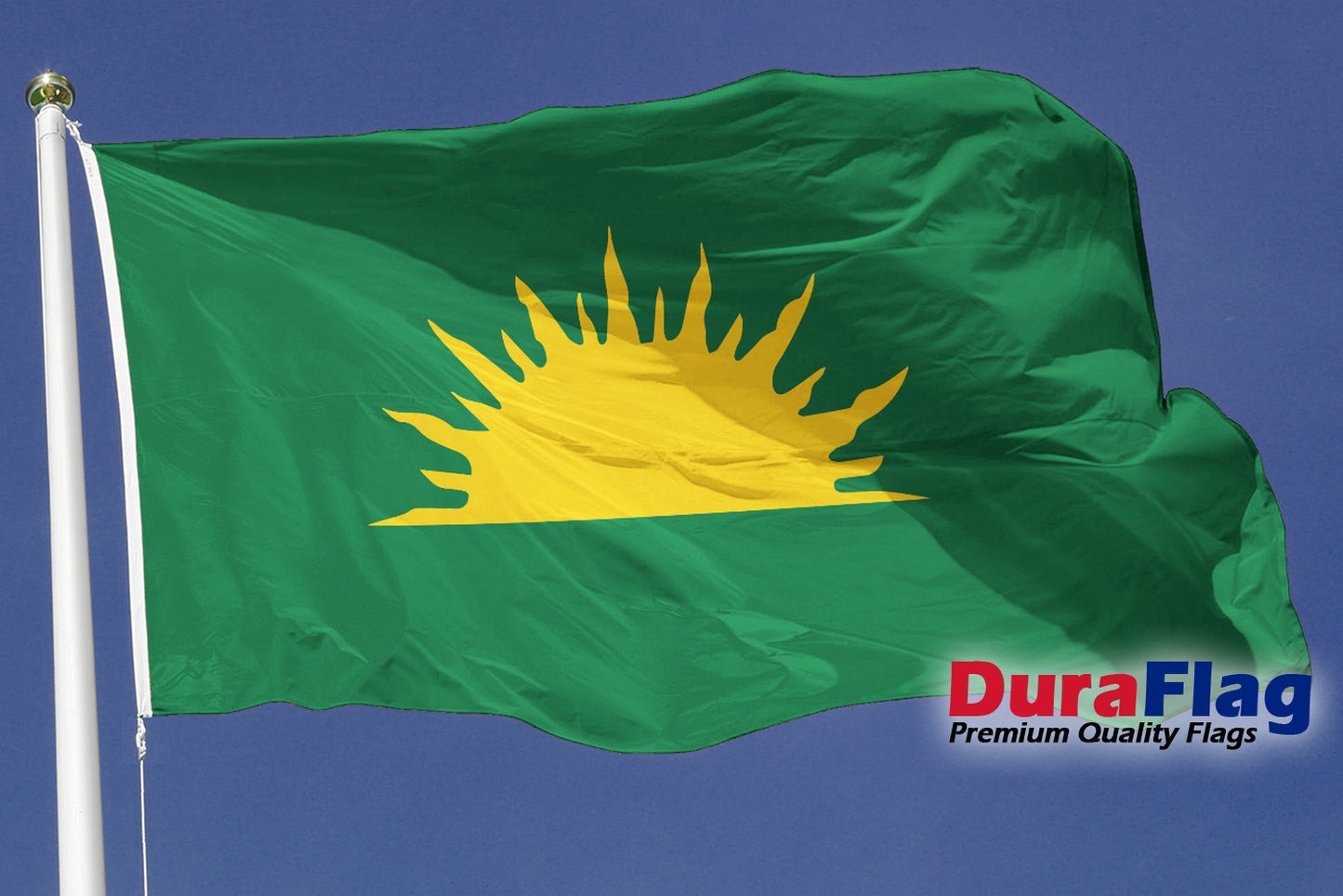 Sunburst Green Courtesy DuraFlag Rope and Toggled (20in x 12in)