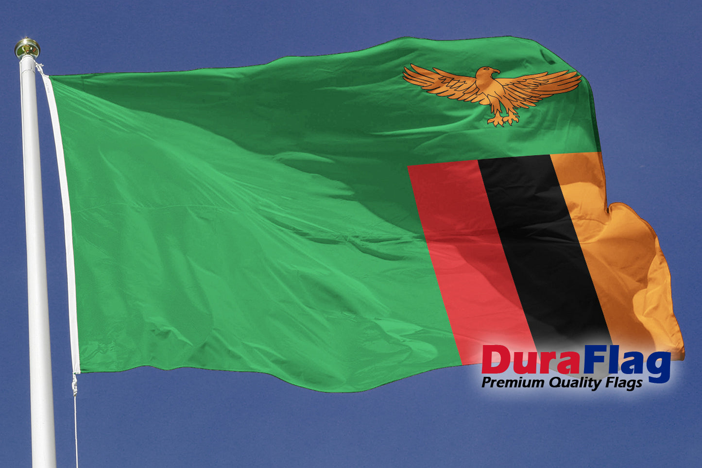 Zambia Courtesy DuraFlag Rope and Toggled (20in x 12in)