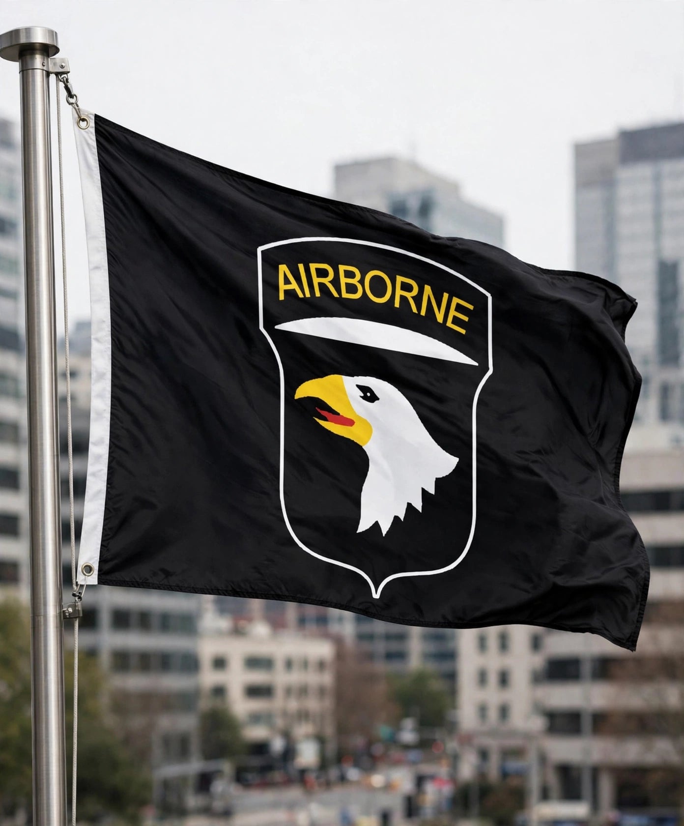 101st AIRBORNE 5X3 FEET AIRFORCE BLACK FLAG USA ARMY MILITARY