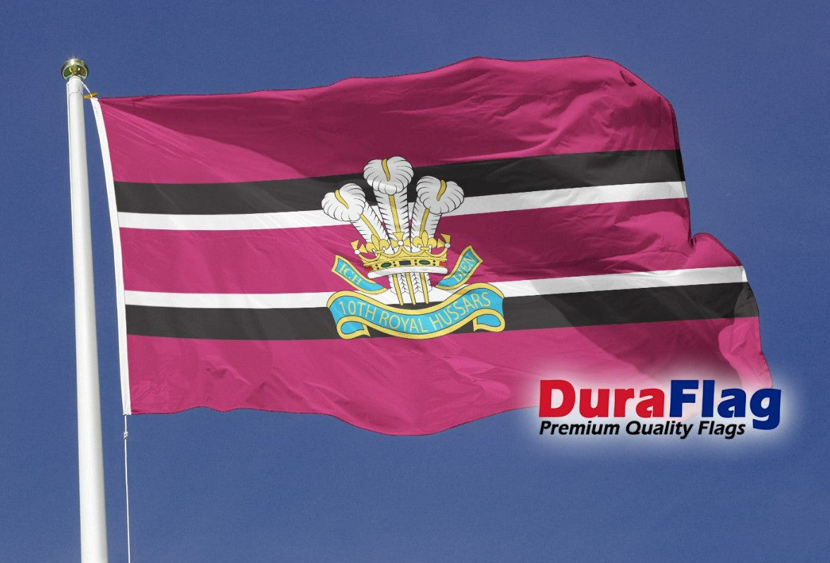 10th ROYAL HUSSARS DuraFlag Rope and Toggled (5ft x 3ft)