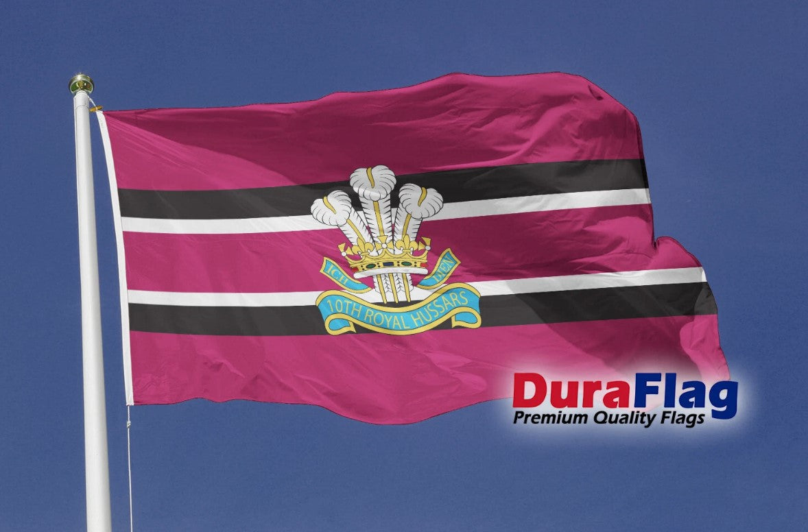 10th Royal Hussars Courtesy DuraFlag Rope and Toggled (20in x 12in)