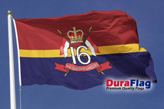 16th/5th QUEENS ROYAL LANCERS DuraFlag Rope and Toggled (5ft x 3ft)