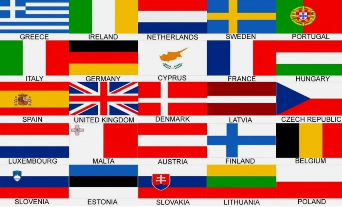 25 EUROPEAN NATIONS 5X3 FEET FLAG Polyester fabric EURO EUROZONE