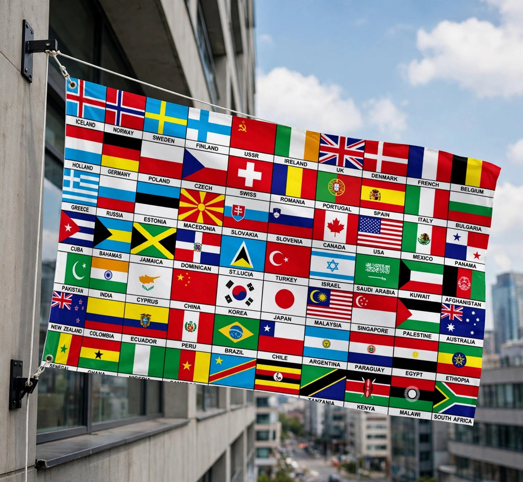70 NATIONS COUNTRIES FLAG 5X3 FEET Africa Europe America INTERNATIONAL FLAGS