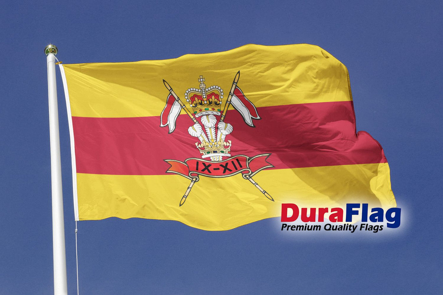 9th/12th ROYAL LANCERS DuraFlag Rope and Toggled (5ft x 3ft)