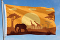 AFRICAN ANIMALS SILHOUETTE 5x3 feet FLAG 150cm x 90cm