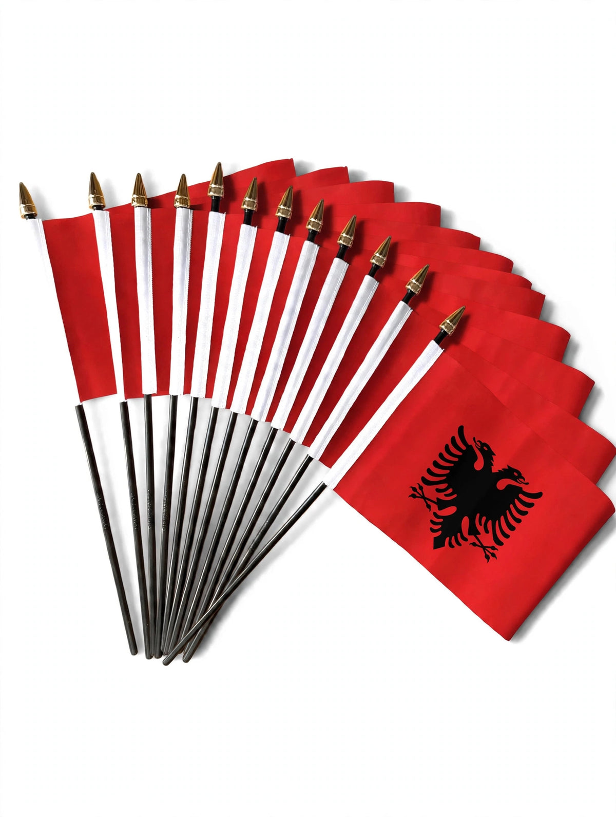 ALBANIA SMALL HAND FLAGS Pack of 12