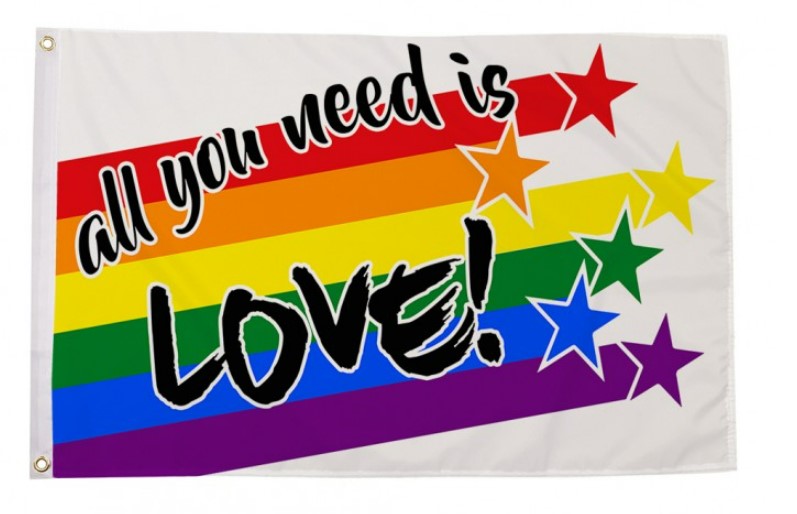 ALL YOU NEED IS LOVE RAINBOW LGBT GAY PRIDE 5x3 feet FLAG 150cm x 90cm