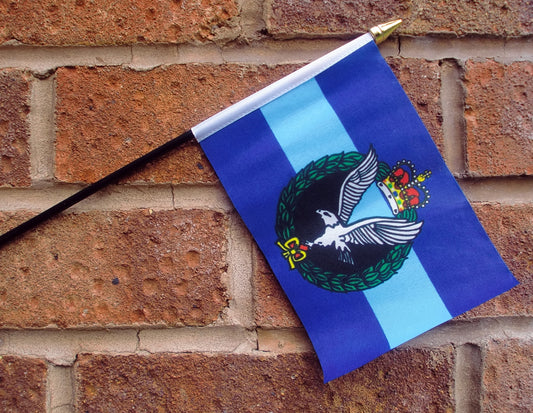 ARMY AIR CORPS SMALL HAND WAVING FLAG 6" X 4" WITH POLE BRITISH MILITARY