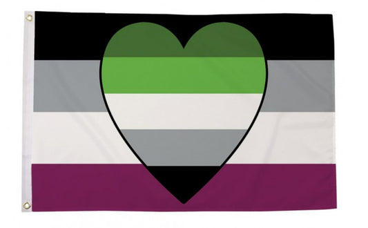 ASEXUAL AROMANTIC ACE-ARO HEART 5x3 feet FLAG 150cm x 90cm PRIDE LGBGT+