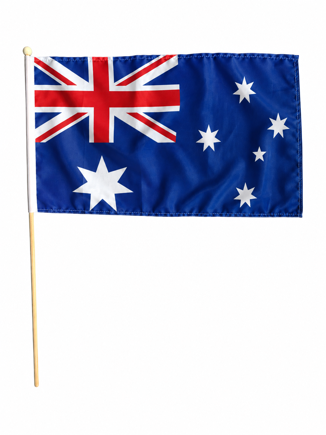 AUSTRALIA 18" x 12" LARGE HAND WAVING COURTESY FLAG & POLE AUSTRALIAN