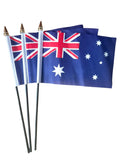 AUSTRALIA PACK OF 3 Small Hand Waving FLAGS 6"X4"