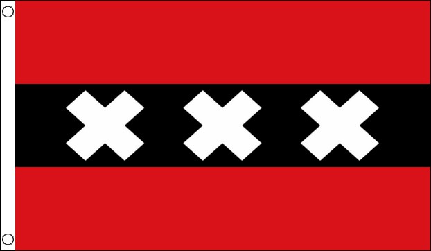 AMSTERDAM FLAG 3X2 feet 90cm x 60cm FLAGS HOLLAND NETHERLANDS