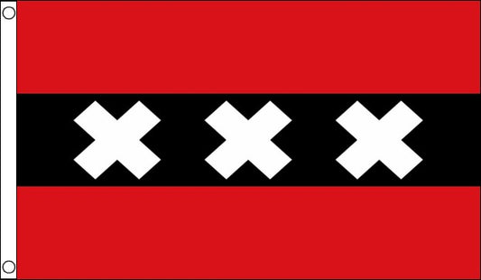 AMSTERDAM FLAG 3X2 feet 90cm x 60cm FLAGS HOLLAND NETHERLANDS
