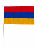 ARMENIA 18" x 12" LARGE HAND WAVING COURTESY FLAG & POLE