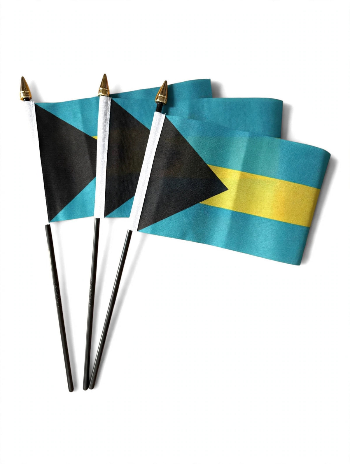 BAHAMAS SMALL HAND WAVING FLAG - PACK OF 3  6"X4" flags
