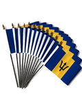 BARBADOS SMALL HAND FLAGS Pack of 12