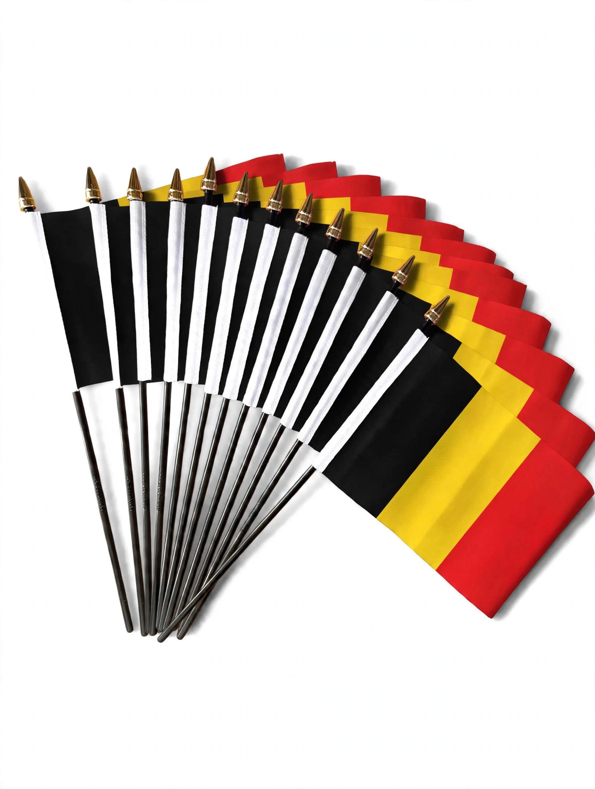 BELGIUM SMALL HAND FLAGS Pack of 12