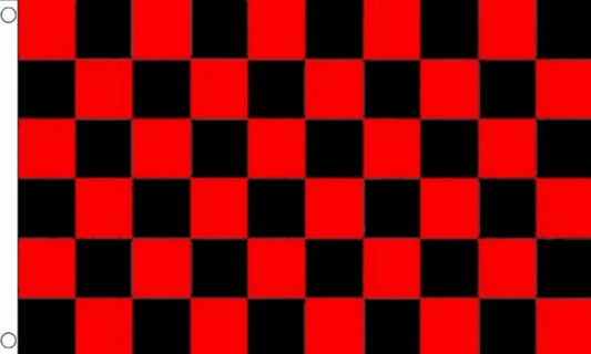 BLACK AND RED CHECKERED 5x3 feet FLAG 150cm x 90cm