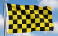 BLACK AND & YELLOW CHECKERED FLAG 150cm x 90cm (5x3 feet)