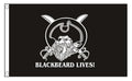 PIRATE 5X3 FEET FLAG Polyester fabric BLACKBEARD LIVES Buccaneer pirates flags