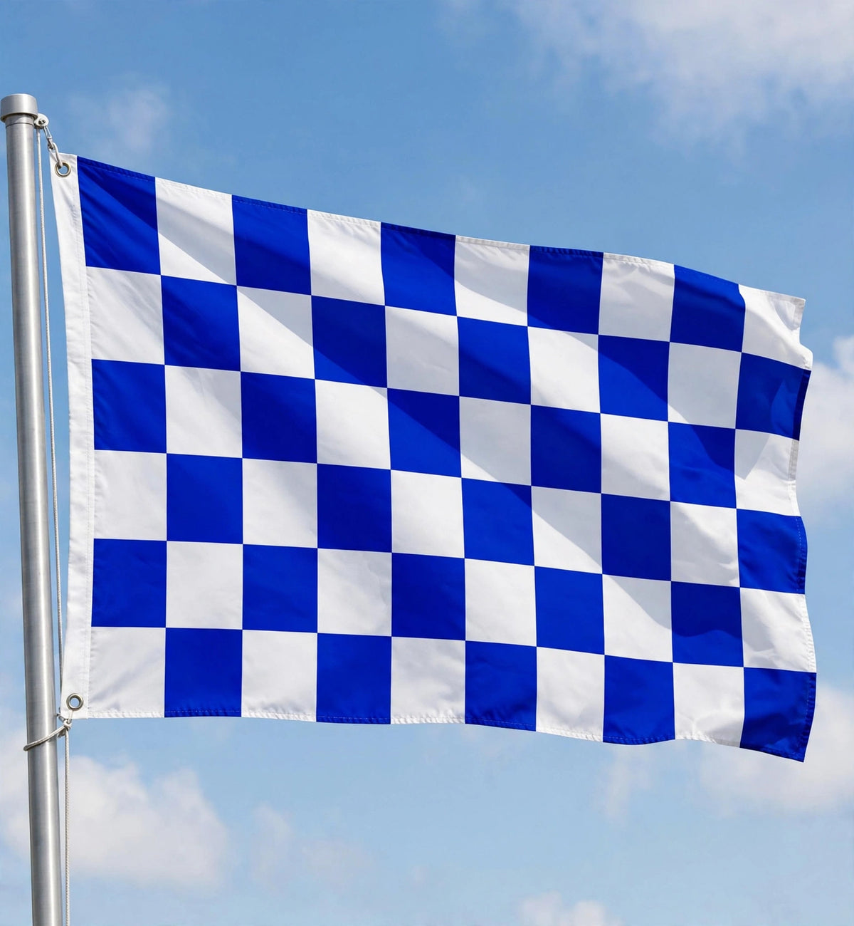 HUGE FLAG 8X5 FEET BLUE AND & WHITE CHECKERED CHEQUERED FLAGS SPORT RACING 8 X 5