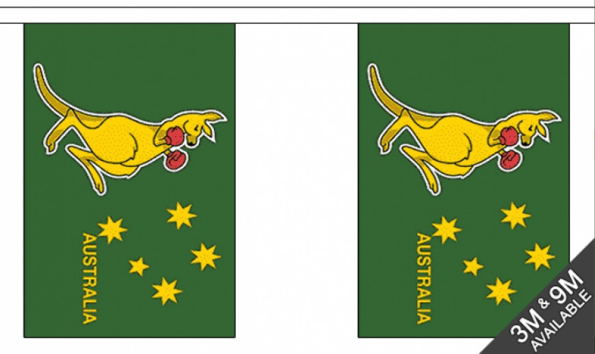 AUSTRALIA BOXING KANGAROO 3 METRE BUNTING 10 FLAGS flag 3M