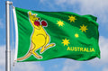 AUSTRALIA HUGE 8X5 FEET BOXING KANGAROO FLAG Canberra Melbourne COFFIN DRAPE