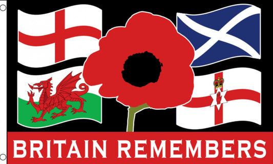 BRITAIN REMEMBERS FLAG 150cm x 90cm (5x3 feet)