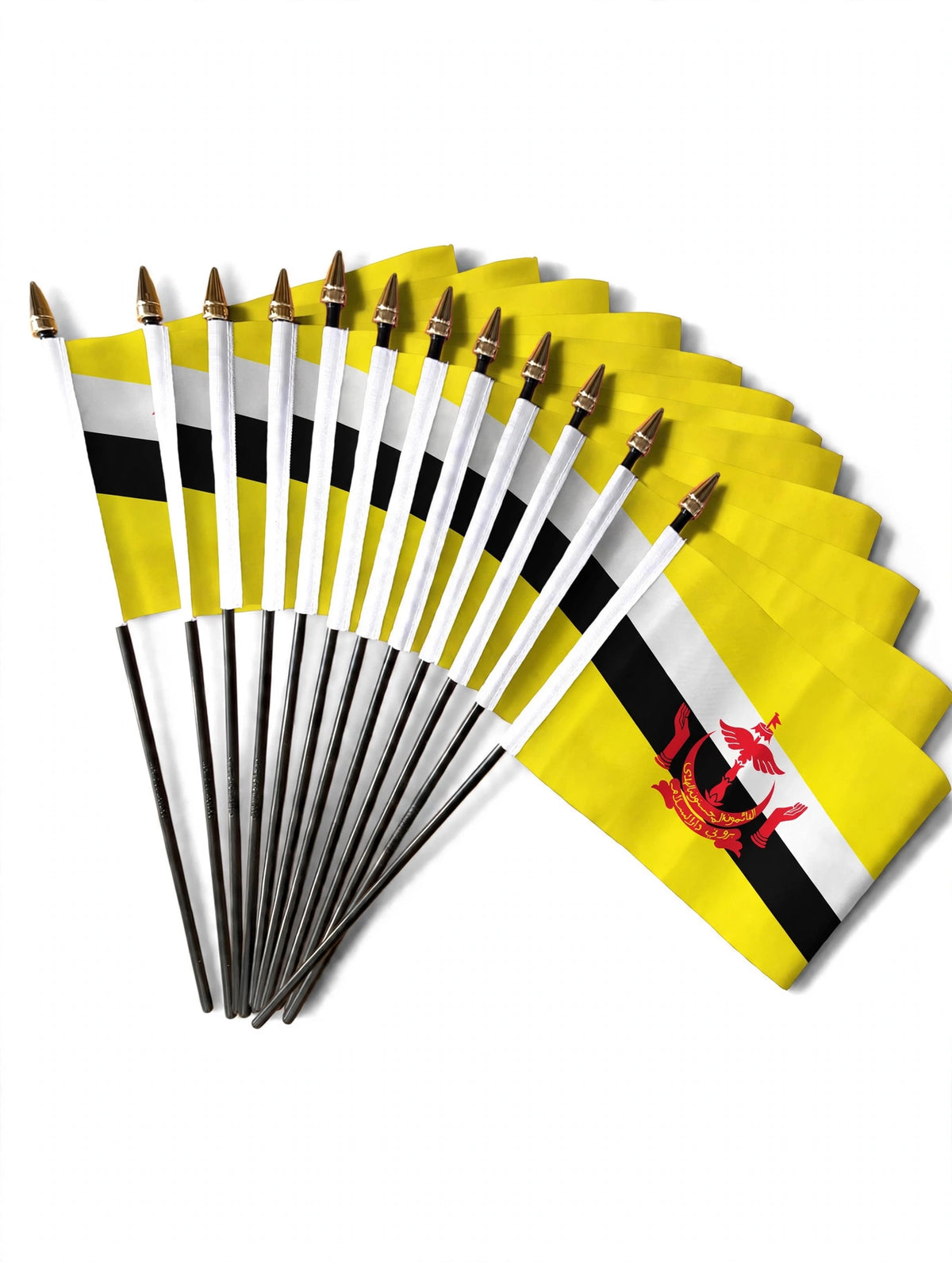 BRUNEI SMALL HAND FLAGS Pack of 12