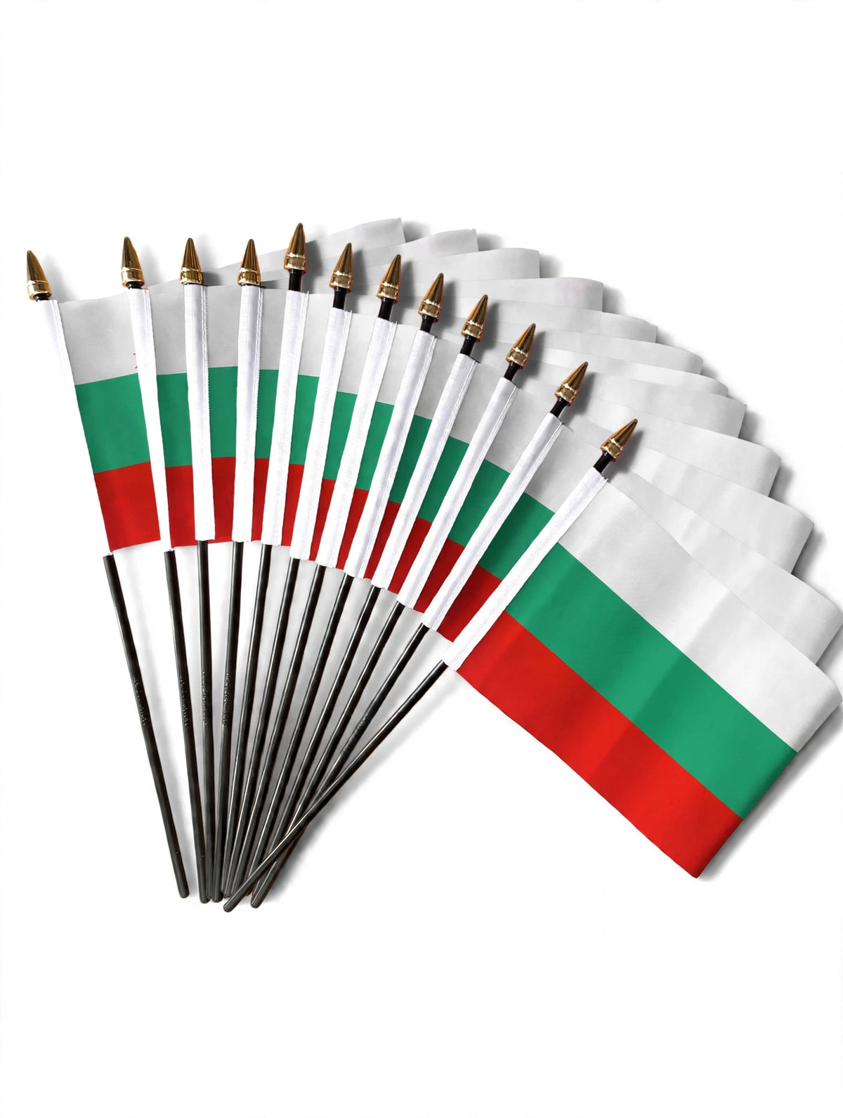 BULGARIA SMALL HAND FLAGS Pack of 12