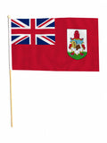BERMUDA 18" x 12" LARGE HAND WAVING COURTESY FLAG & POLE