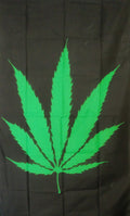 CANNABIS LEAF 5x3 feet FLAG 150cm x 90cm with eyelets