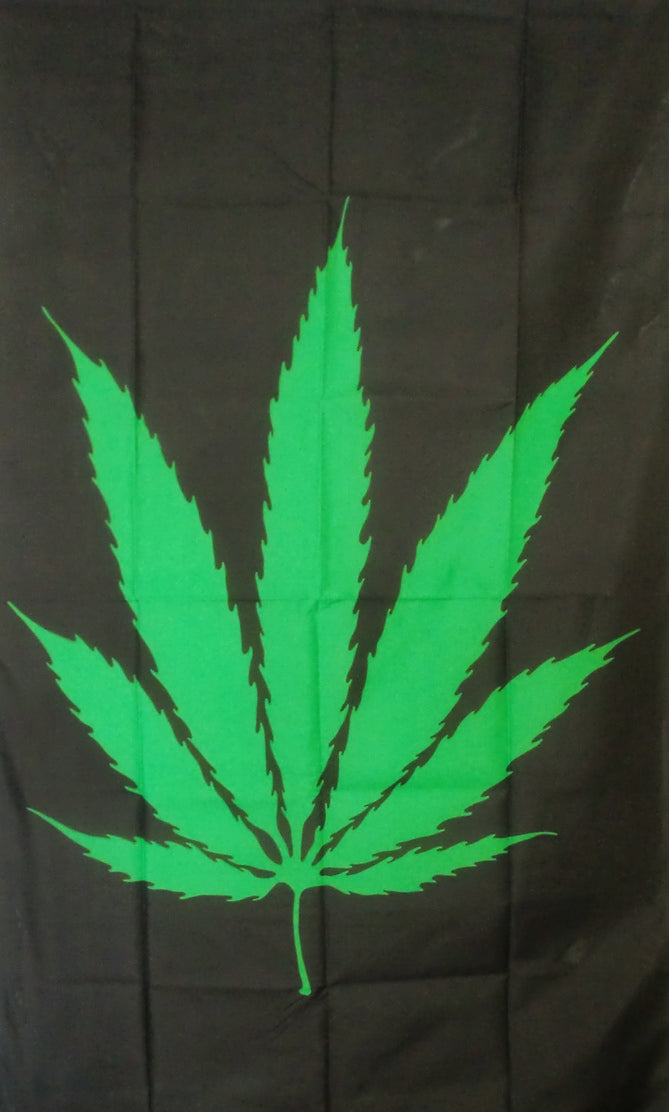 CANNABIS LEAF 5x3 feet FLAG 150cm x 90cm with eyelets