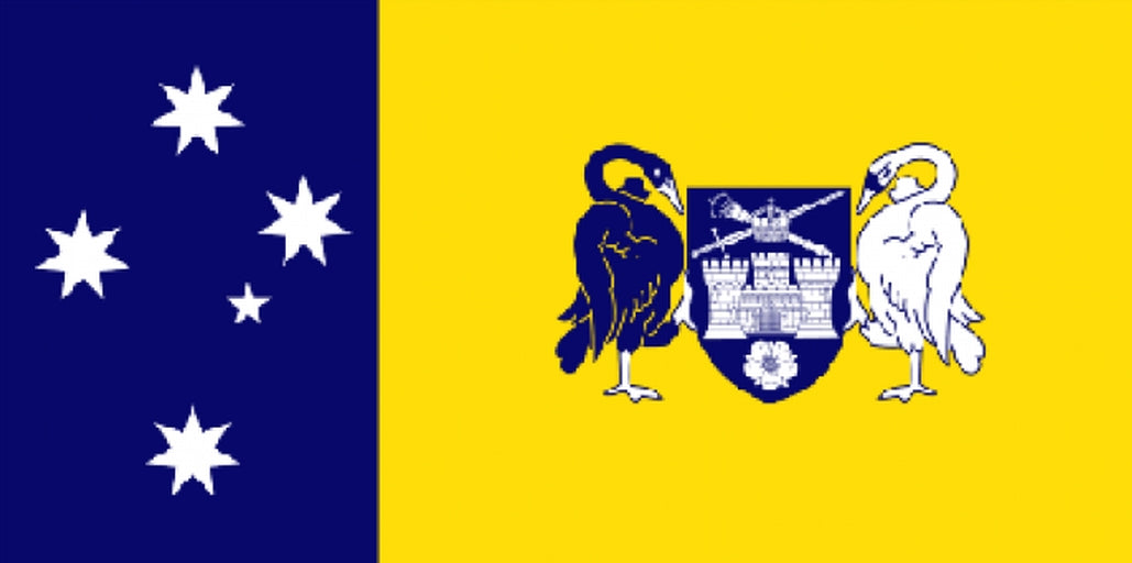 CAPITAL TERRITORY Australia TABLE FLAG 6"X4" 15cm x 10cm GOLDEN BASE 25cm tall