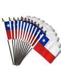 CHILE SMALL HAND FLAGS Pack of 12